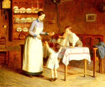 Le Gouter Des Enfants genre Victor Gabriel Gilbert Oil Paintings